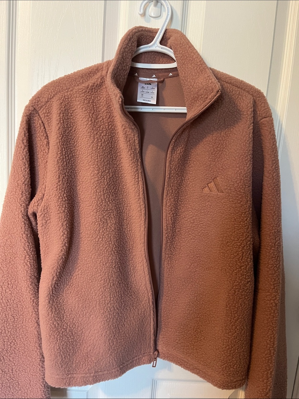 adidas Dusty Rose Sherpa Fleece Jacket
